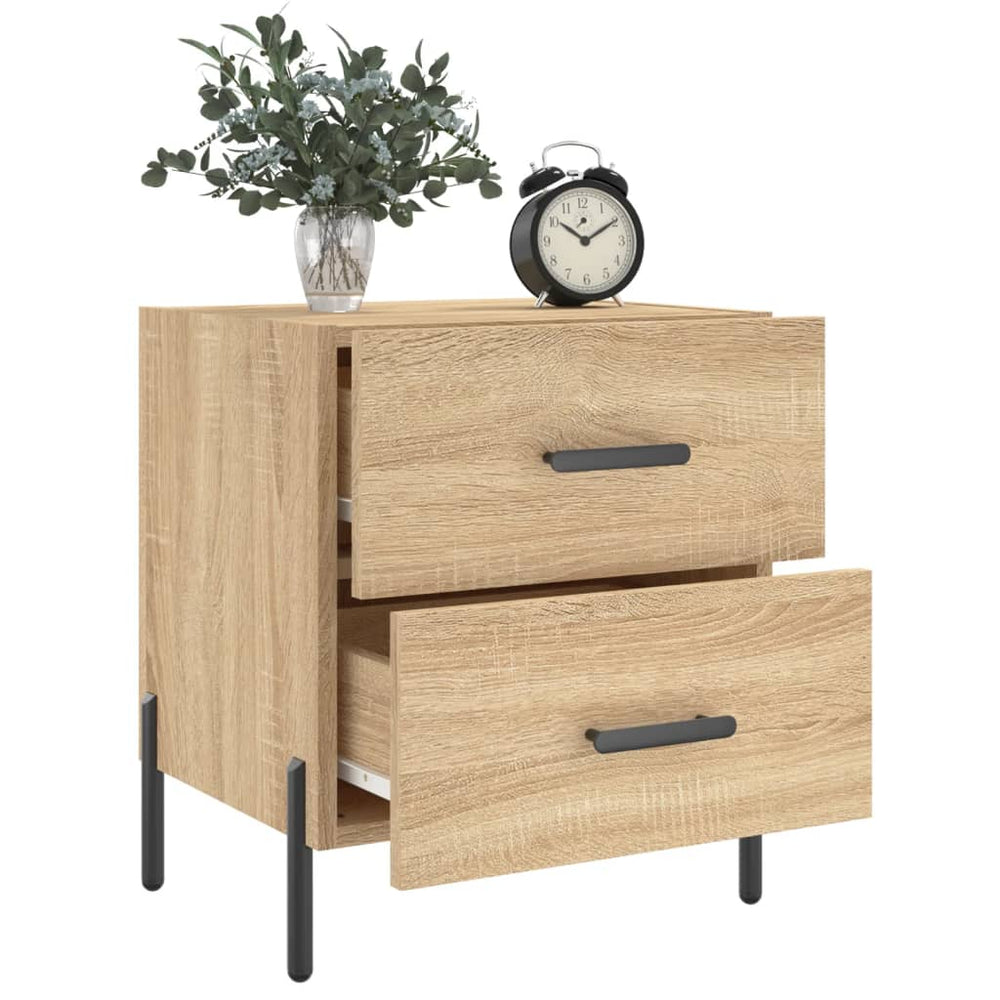 Nachtkastjes 2 st 40x35x47,5 cm bewerkt hout sonoma eikenkleur MeubelReus