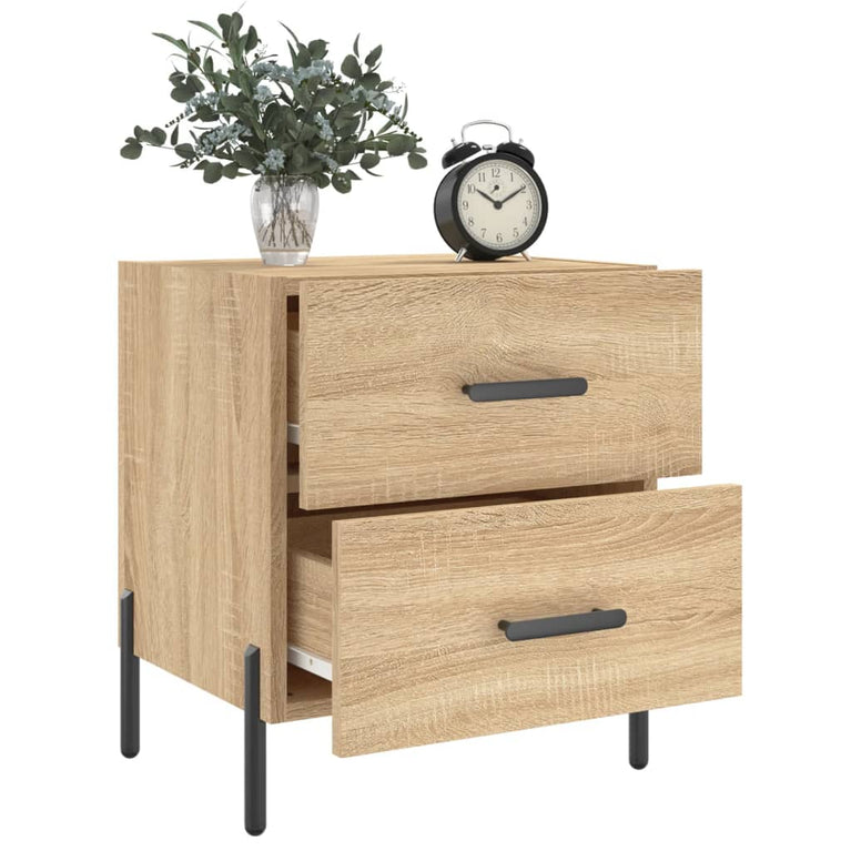 Nachtkastjes 2 st 40x35x47,5 cm bewerkt hout sonoma eikenkleur MeubelReus