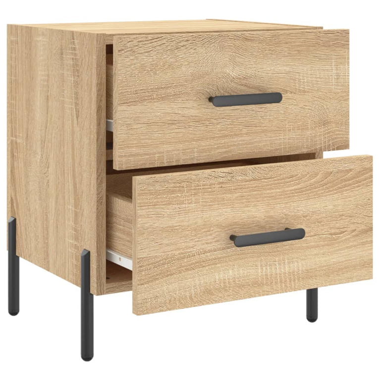 Nachtkastjes 2 st 40x35x47,5 cm bewerkt hout sonoma eikenkleur MeubelReus