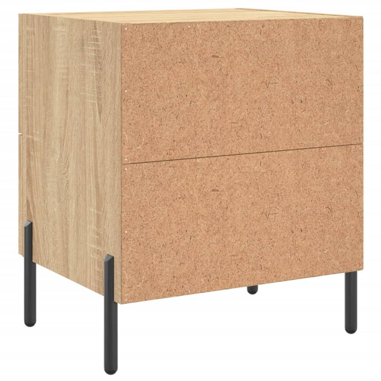 Nachtkastjes 2 st 40x35x47,5 cm bewerkt hout sonoma eikenkleur MeubelReus