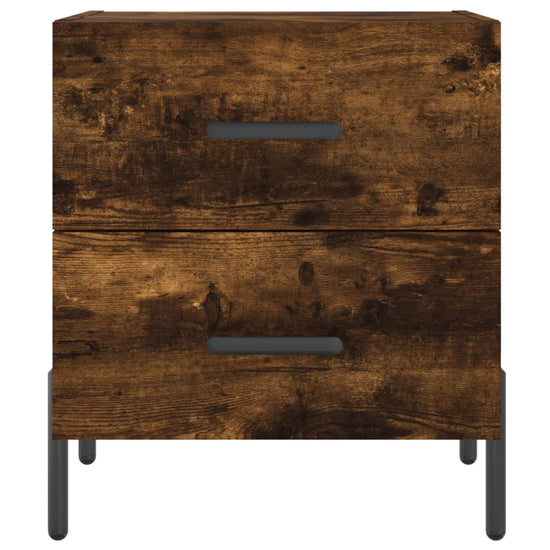 Nachtkastje 40x35x47,5 cm bewerkt hout gerookt eikenkleurig MeubelReus