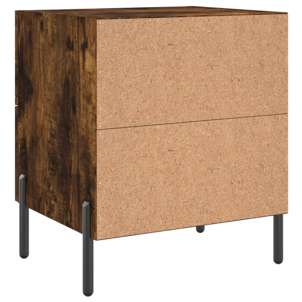 Nachtkastje 40x35x47,5 cm bewerkt hout gerookt eikenkleurig MeubelReus