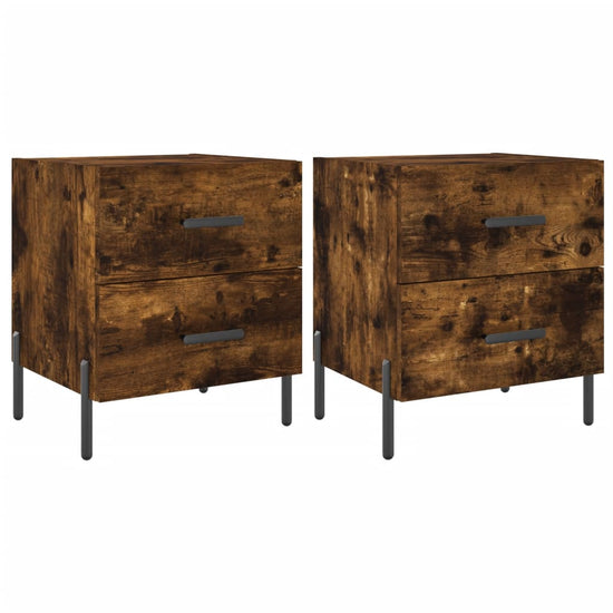 Nachtkastjes 2 st 40x35x47,5 cm bewerkt hout gerookt eikenkleur MeubelReus