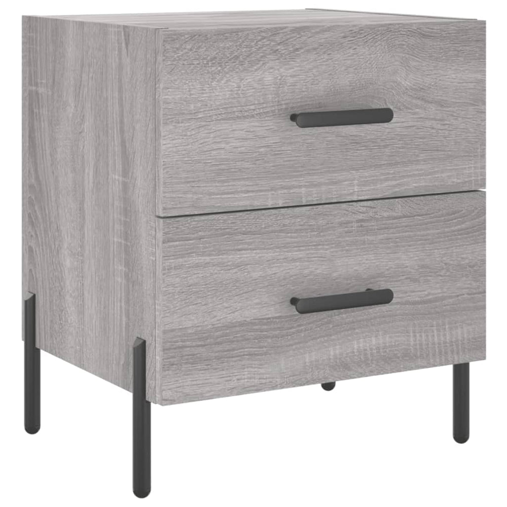 Nachtkastje 40x35x47,5 cm bewerkt hout grijs sonoma eikenkleur MeubelReus