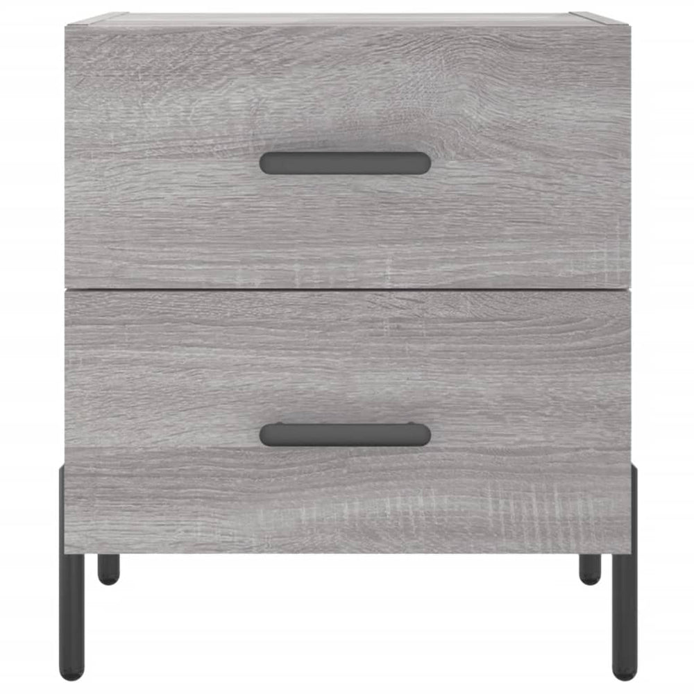 Nachtkastje 40x35x47,5 cm bewerkt hout grijs sonoma eikenkleur MeubelReus