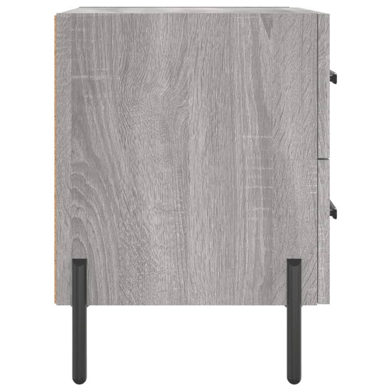 Nachtkastje 40x35x47,5 cm bewerkt hout grijs sonoma eikenkleur MeubelReus