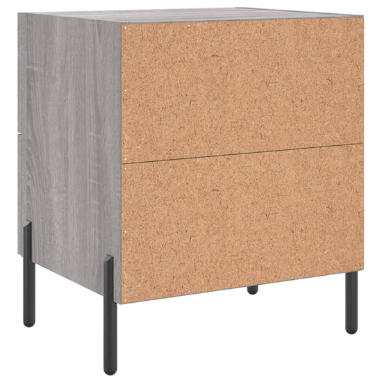 Nachtkastje 40x35x47,5 cm bewerkt hout grijs sonoma eikenkleur MeubelReus