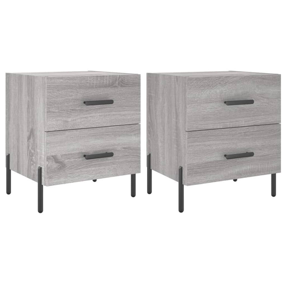 Nachtkastjes 2 st 40x35x47,5 cm bewerkt hout grijs sonoma eiken MeubelReus