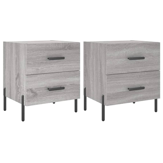 Nachtkastjes 2 st 40x35x47,5 cm bewerkt hout grijs sonoma eiken MeubelReus