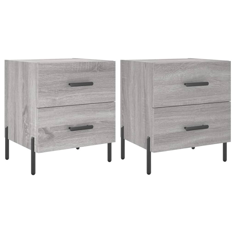 Nachtkastjes 2 st 40x35x47,5 cm bewerkt hout grijs sonoma eiken MeubelReus