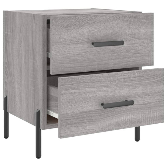 Nachtkastjes 2 st 40x35x47,5 cm bewerkt hout grijs sonoma eiken MeubelReus