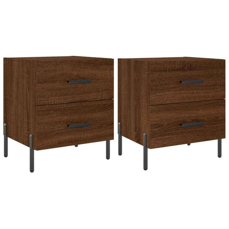 Nachtkastjes 2 st 40x35x47,5 cm bewerkt hout bruin eikenkleur MeubelReus