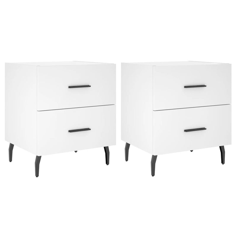 Nachtkastjes 2 st 40x35x47,5 cm bewerkt hout wit MeubelReus