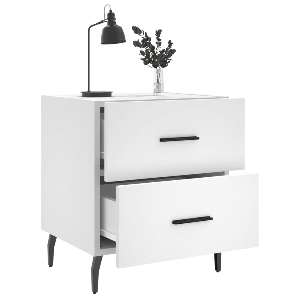 Nachtkastjes 2 st 40x35x47,5 cm bewerkt hout wit MeubelReus