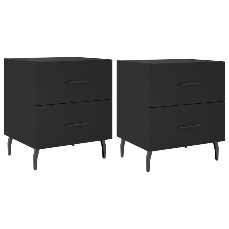 Nachtkastjes 2 st 40x35x47,5 cm bewerkt hout zwart MeubelReus