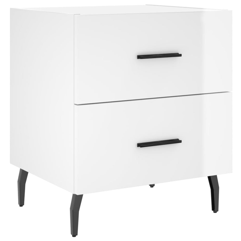 Nachtkastjes 2 st 40x35x47,5 cm bewerkt hout hoogglans wit MeubelReus