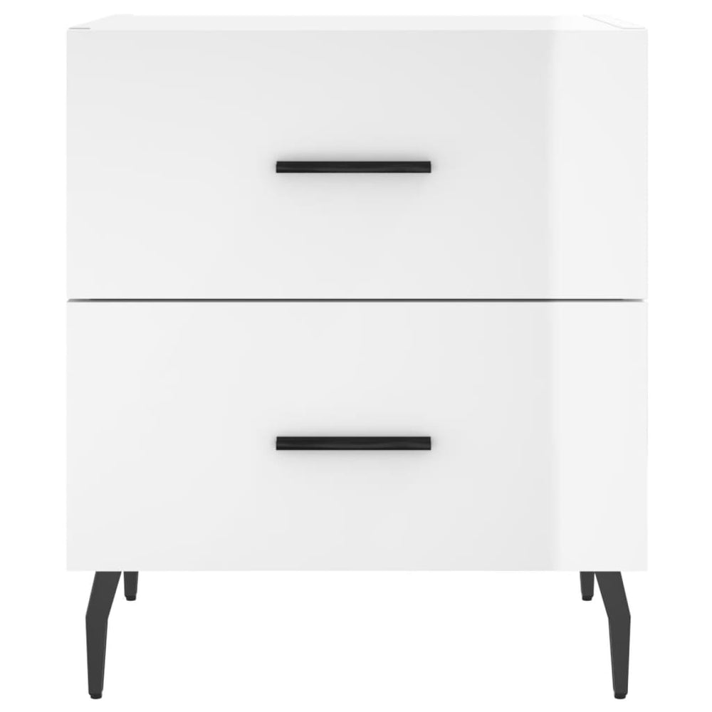 Nachtkastjes 2 st 40x35x47,5 cm bewerkt hout hoogglans wit MeubelReus