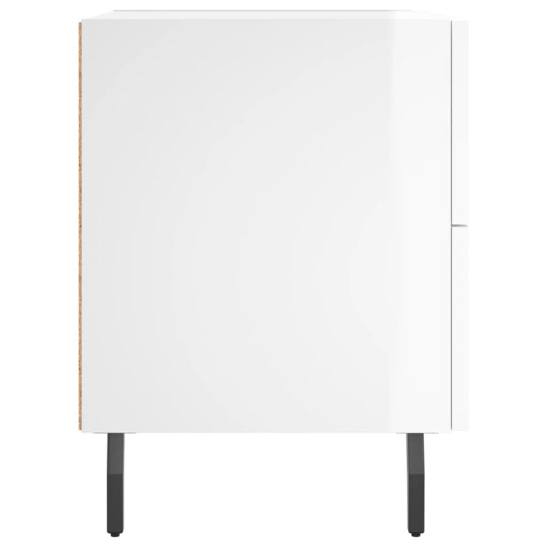 Nachtkastjes 2 st 40x35x47,5 cm bewerkt hout hoogglans wit MeubelReus