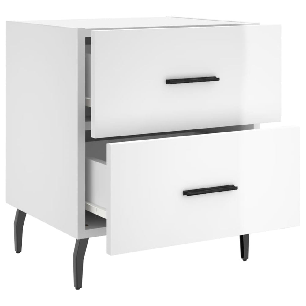 Nachtkastjes 2 st 40x35x47,5 cm bewerkt hout hoogglans wit MeubelReus