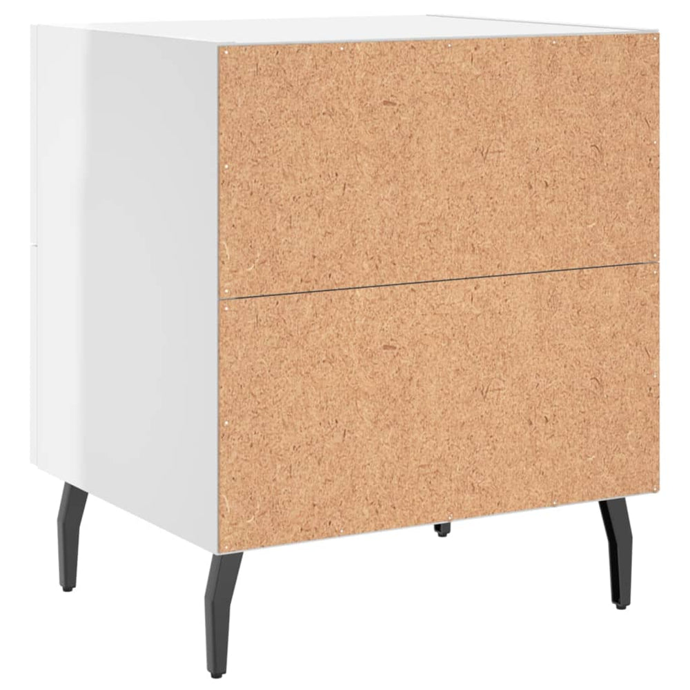 Nachtkastjes 2 st 40x35x47,5 cm bewerkt hout hoogglans wit MeubelReus
