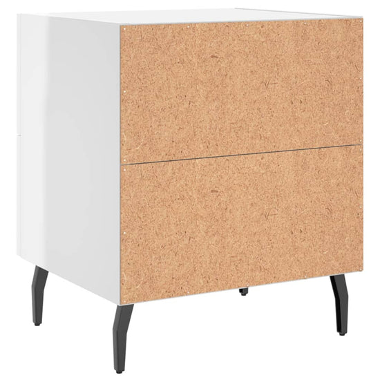 Nachtkastjes 2 st 40x35x47,5 cm bewerkt hout hoogglans wit MeubelReus