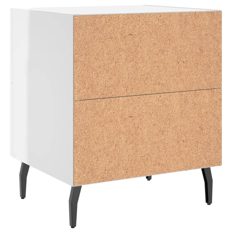 Nachtkastjes 2 st 40x35x47,5 cm bewerkt hout hoogglans wit MeubelReus