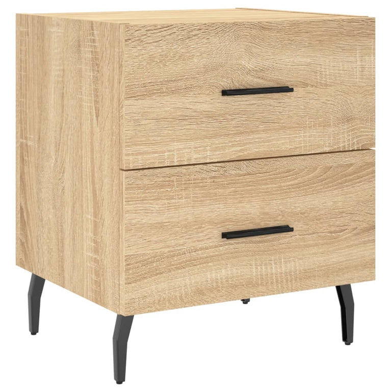 Nachtkastje 40x35x47,5 cm bewerkt hout sonoma eikenkleurig MeubelReus