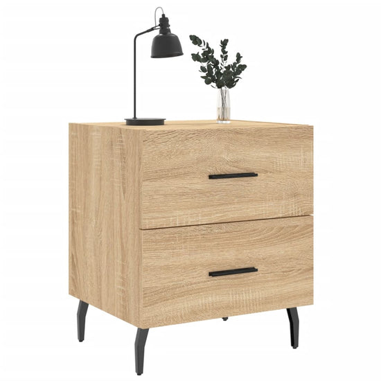Nachtkastje 40x35x47,5 cm bewerkt hout sonoma eikenkleurig MeubelReus