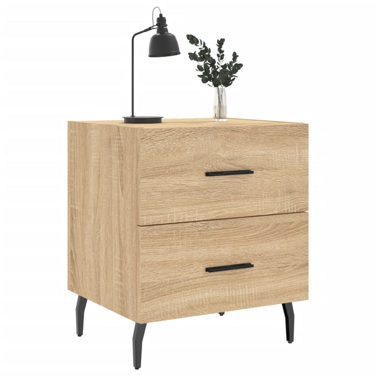 Nachtkastje 40x35x47,5 cm bewerkt hout sonoma eikenkleurig MeubelReus