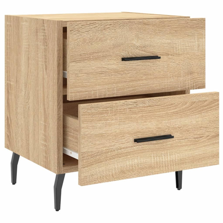Nachtkastje 40x35x47,5 cm bewerkt hout sonoma eikenkleurig MeubelReus