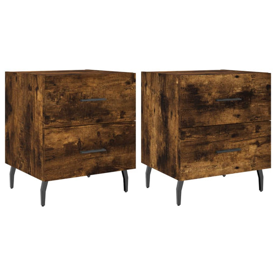 Nachtkastjes 2 st 40x35x47,5 cm bewerkt hout gerookt eikenkleur MeubelReus