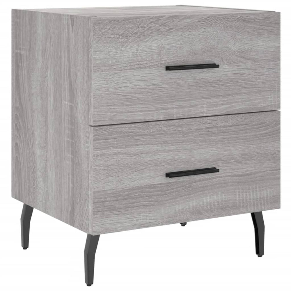 Nachtkastje 40x35x47,5 cm bewerkt hout grijs sonoma eikenkleur MeubelReus