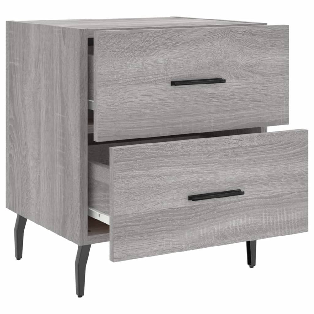 Nachtkastje 40x35x47,5 cm bewerkt hout grijs sonoma eikenkleur MeubelReus