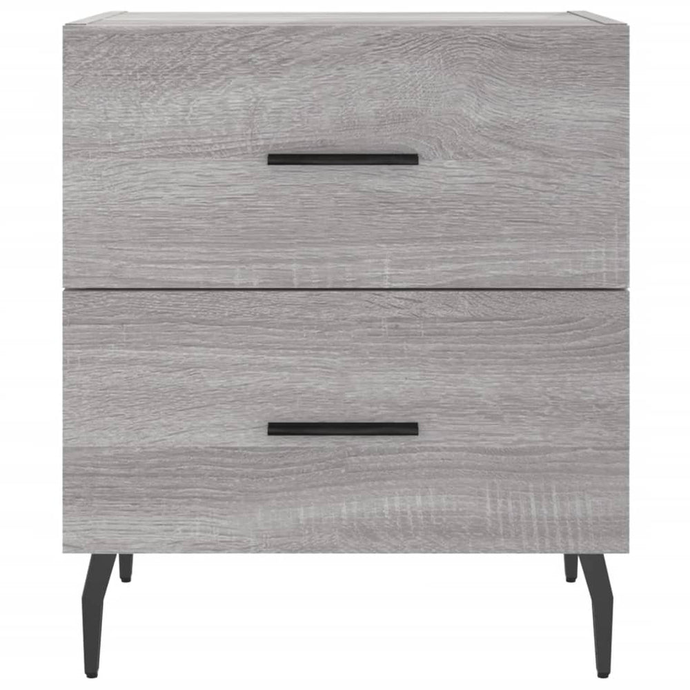 Nachtkastje 40x35x47,5 cm bewerkt hout grijs sonoma eikenkleur MeubelReus