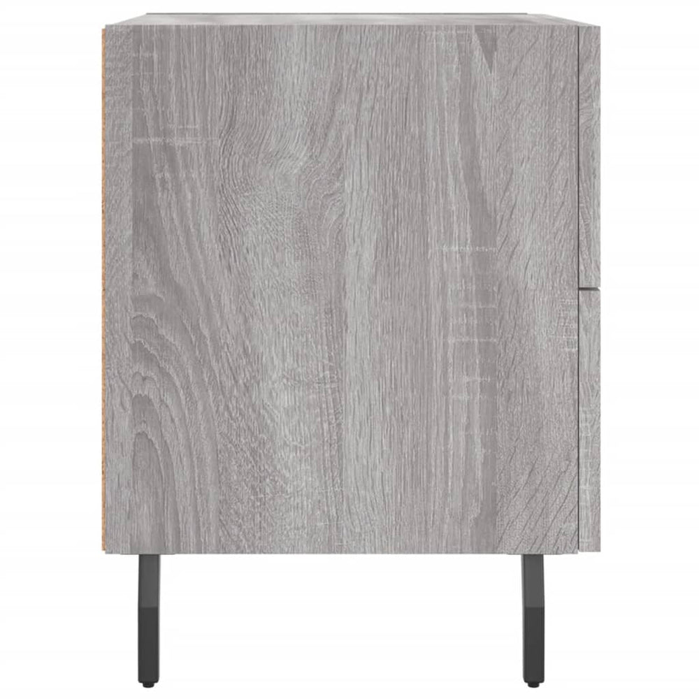 Nachtkastje 40x35x47,5 cm bewerkt hout grijs sonoma eikenkleur MeubelReus