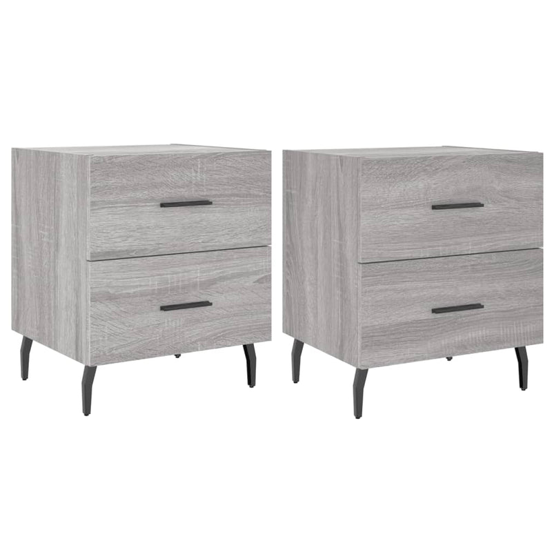 Nachtkastjes 2 st 40x35x47,5 cm bewerkt hout grijs sonoma eiken MeubelReus