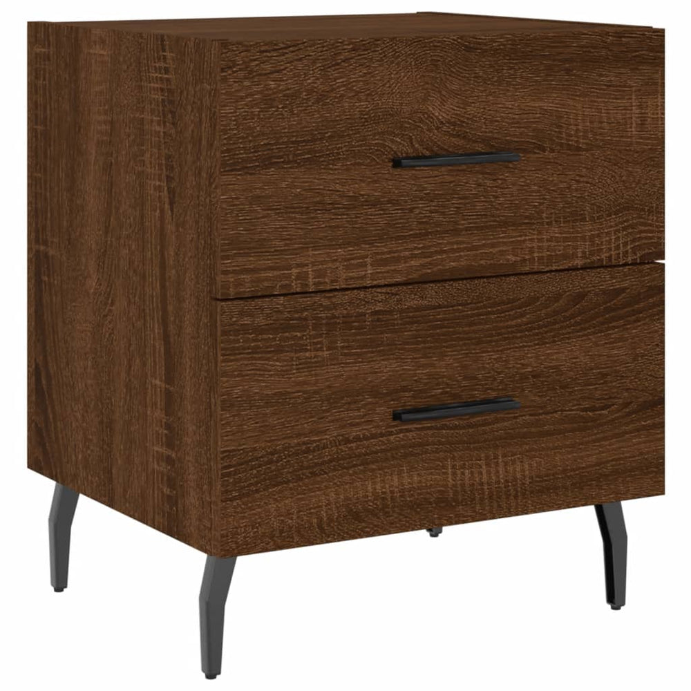 Nachtkastje 40x35x47,5 cm bewerkt hout bruin eikenkleur MeubelReus