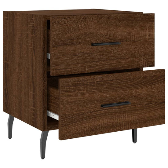 Nachtkastje 40x35x47,5 cm bewerkt hout bruin eikenkleur MeubelReus