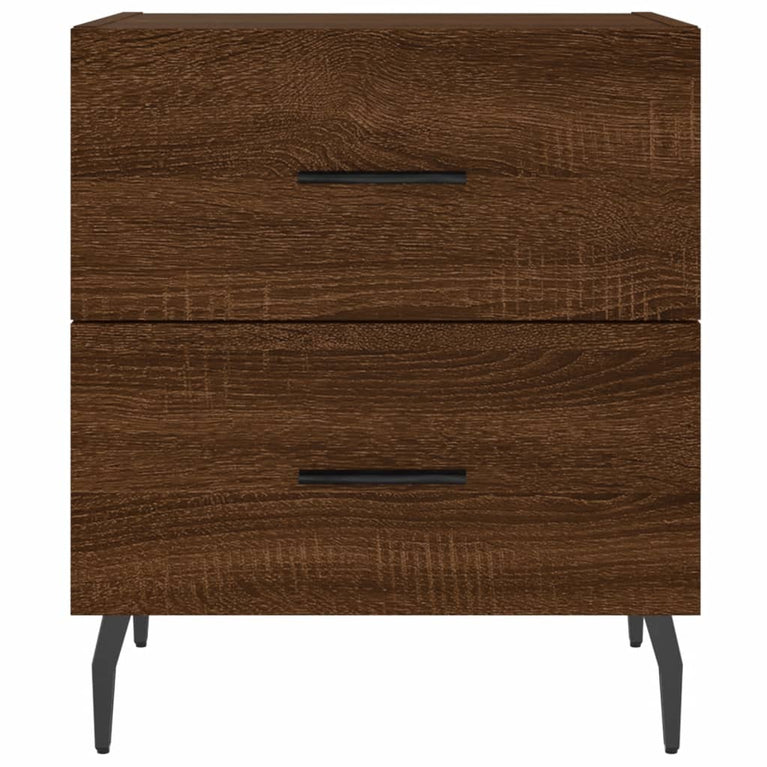Nachtkastje 40x35x47,5 cm bewerkt hout bruin eikenkleur MeubelReus
