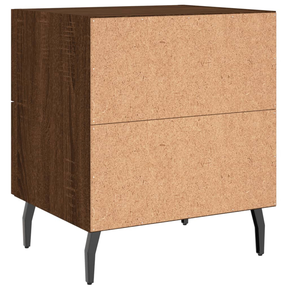Nachtkastje 40x35x47,5 cm bewerkt hout bruin eikenkleur MeubelReus