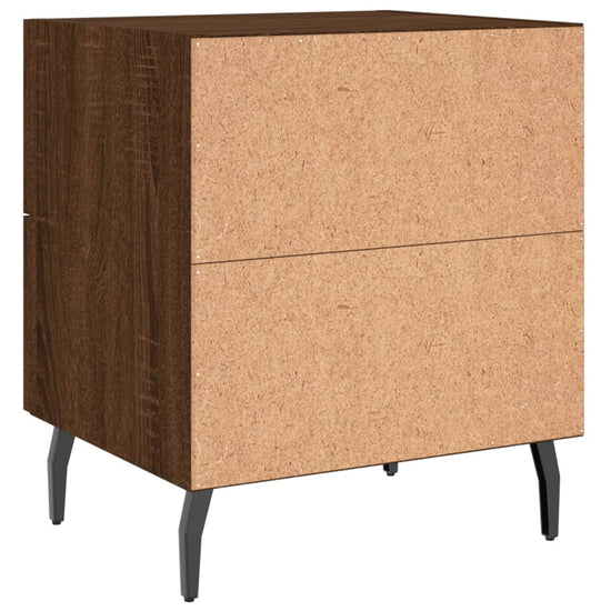 Nachtkastje 40x35x47,5 cm bewerkt hout bruin eikenkleur MeubelReus