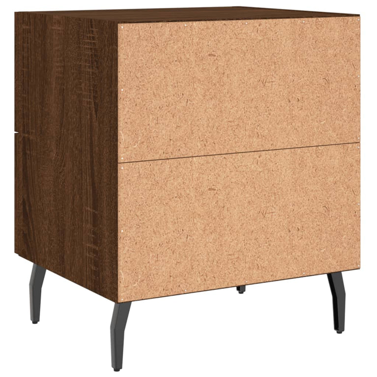Nachtkastje 40x35x47,5 cm bewerkt hout bruin eikenkleur MeubelReus