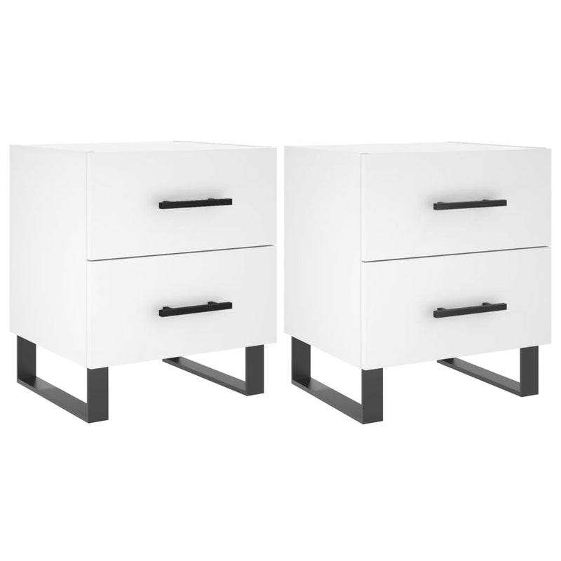 Nachtkastjes 2 st 40x35x47,5 cm bewerkt hout wit MeubelReus
