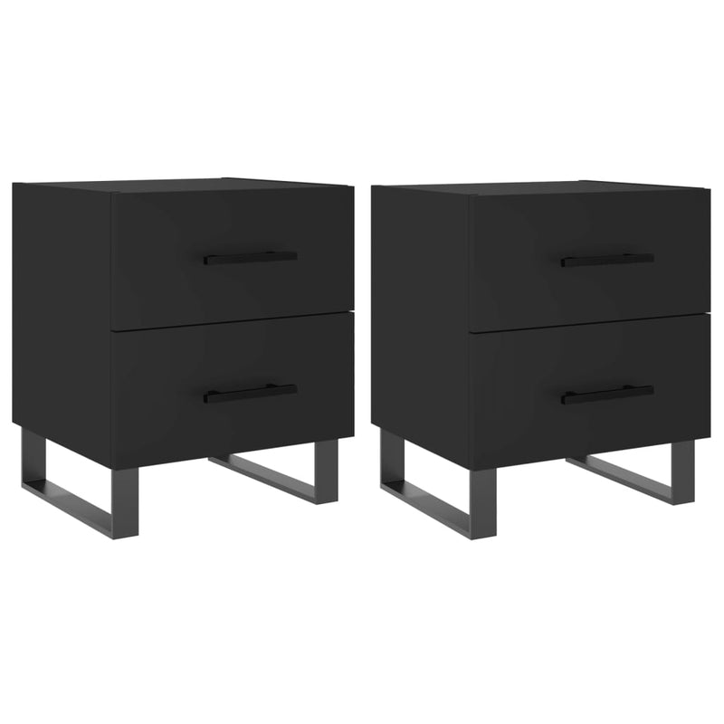 Nachtkastjes 2 st 40x35x47,5 cm bewerkt hout zwart MeubelReus