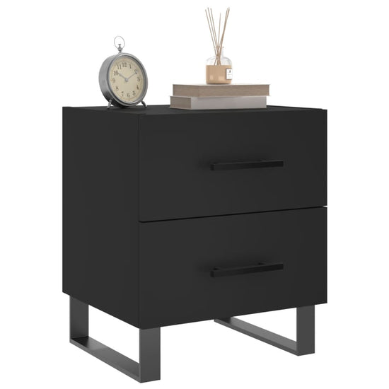 Nachtkastjes 2 st 40x35x47,5 cm bewerkt hout zwart MeubelReus