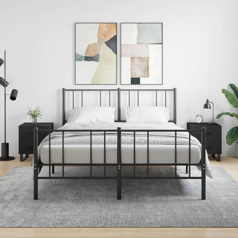 Nachtkastjes 2 st 40x35x47,5 cm bewerkt hout zwart MeubelReus