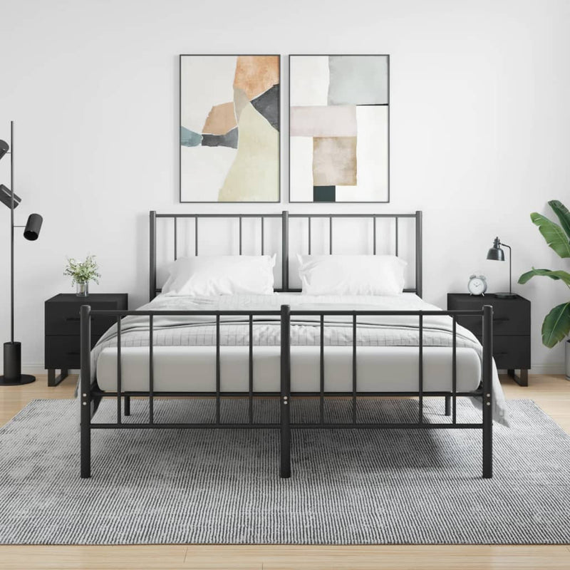 Nachtkastjes 2 st 40x35x47,5 cm bewerkt hout zwart MeubelReus