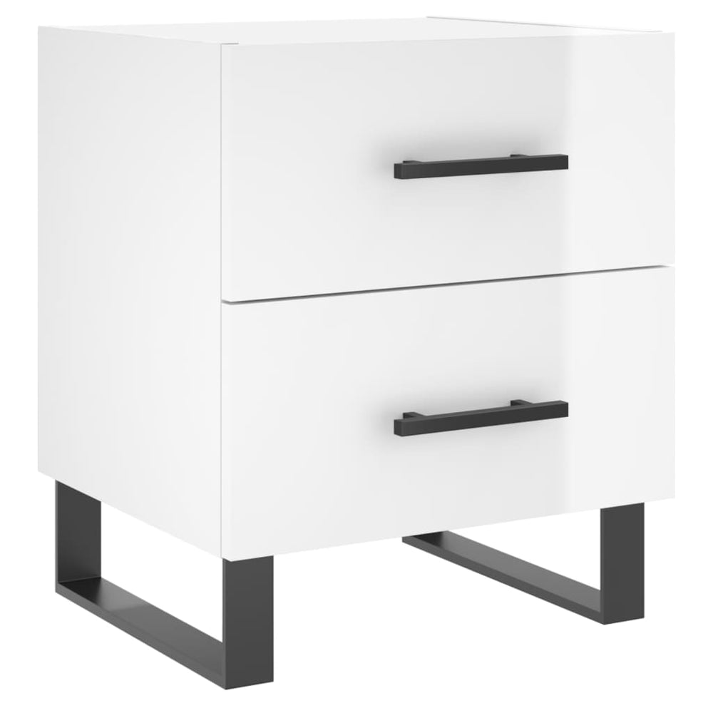 Nachtkastjes 2 st 40x35x47,5 cm bewerkt hout hoogglans wit MeubelReus