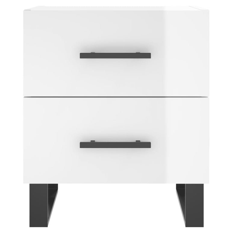 Nachtkastjes 2 st 40x35x47,5 cm bewerkt hout hoogglans wit MeubelReus
