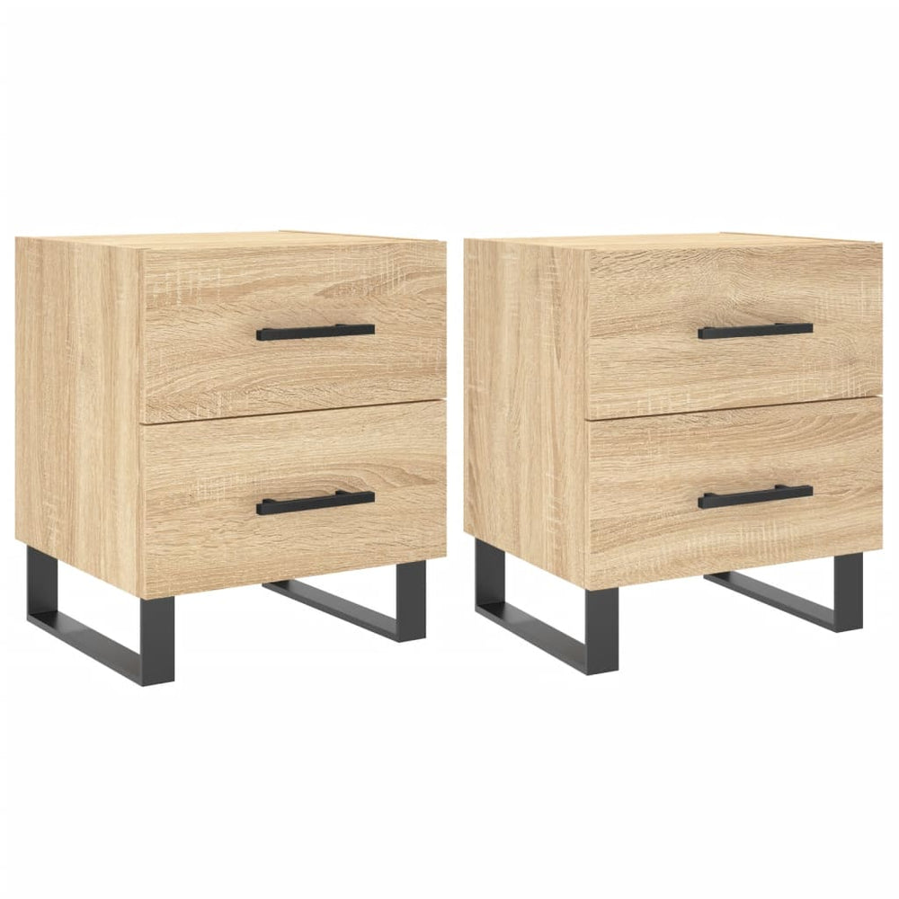 Nachtkastjes 2 st 40x35x47,5 cm bewerkt hout sonoma eikenkleur MeubelReus